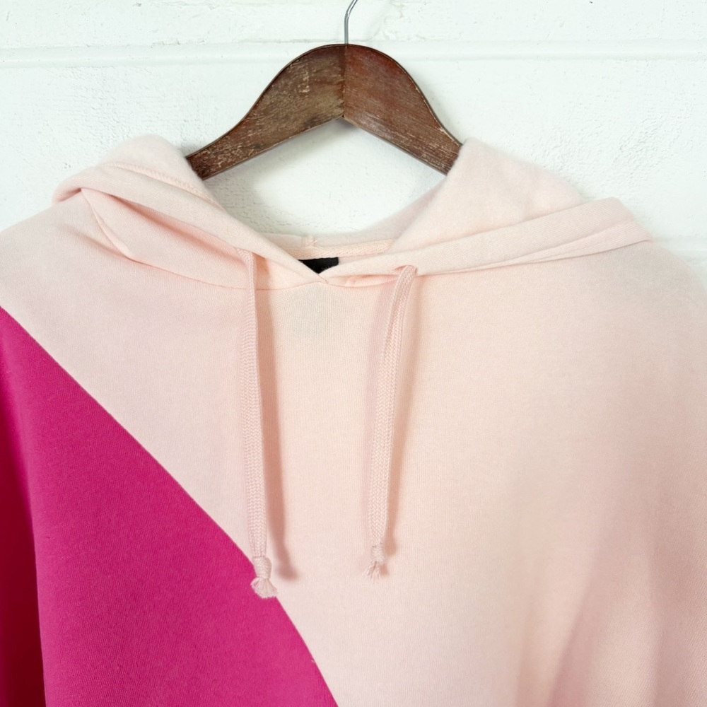 EUC Rue+ Women’s Color-Block Pink Fleece Cropped Hoodie Size 2X - Picture 3 of 6